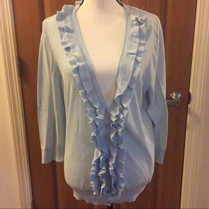Talbots XL light blue cardigan sweater NWT